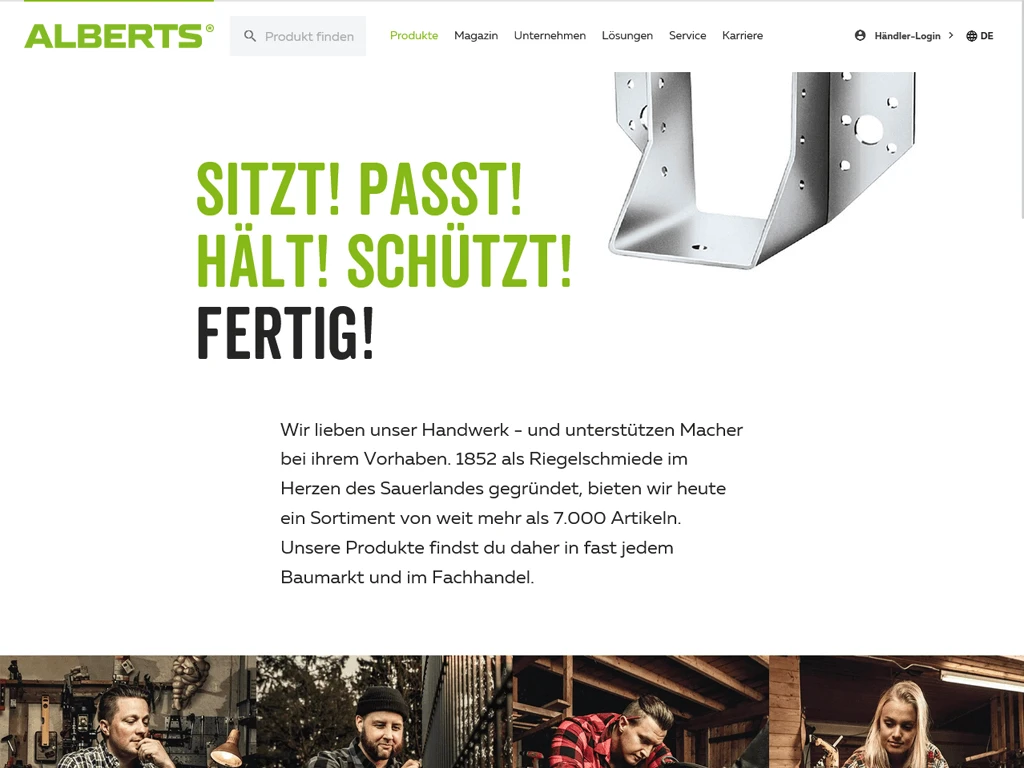 Screenshot des Gust. Alberts-Onlinekatalogs.