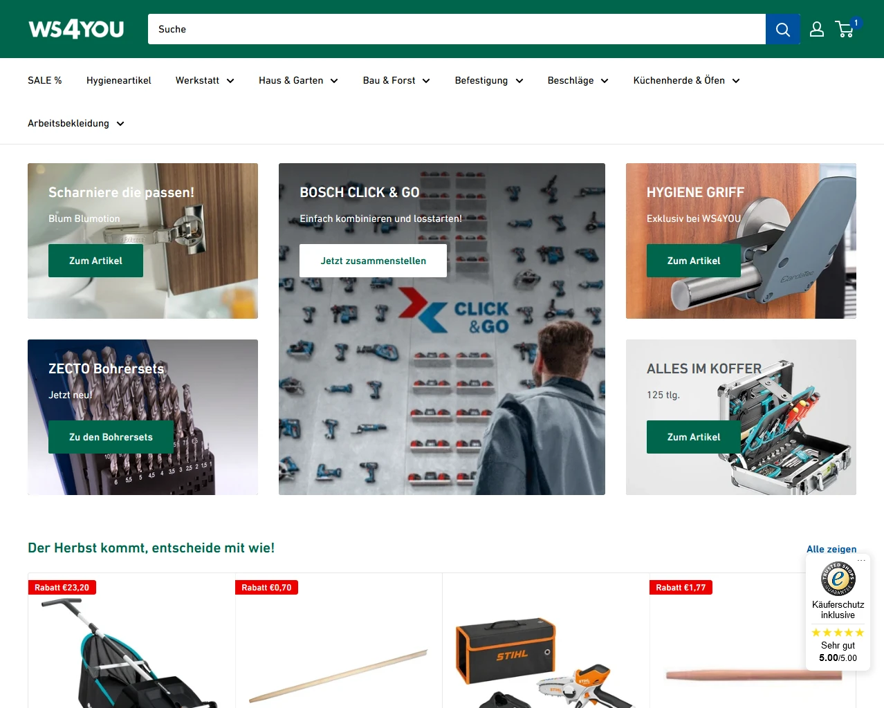 Screenshot of the Weyland Steiner online store.