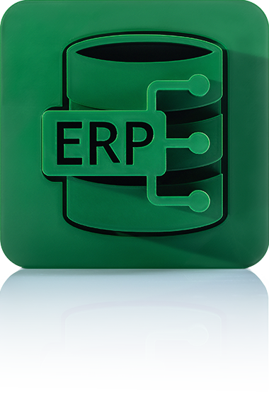 The symbol is unicolor green and shows a stylized database symbol with a rectangular shield that reads