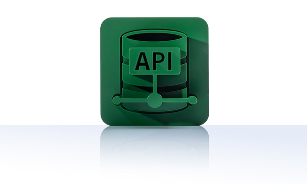 The symbol is unicolor green and shows a database with a label that reads