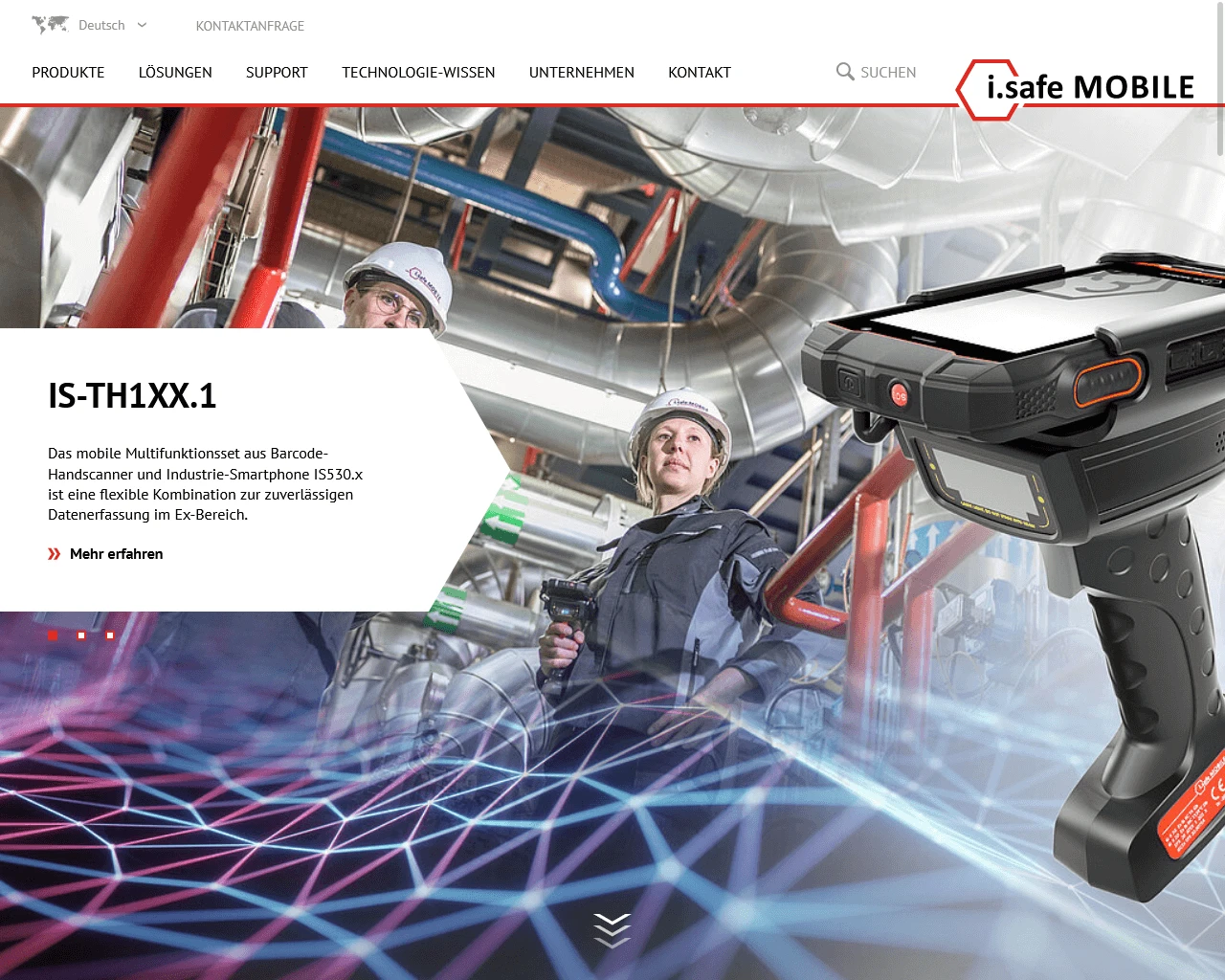 Screenshot of the i.safe website, which is populated with product information from the crossbase database.