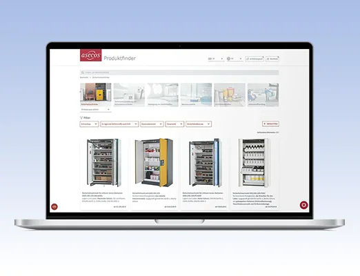 asecos: Product finder with new functions